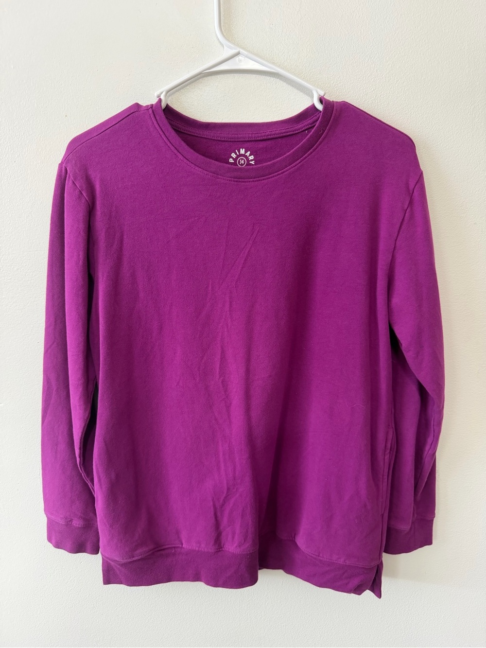 Primary Kids Long-Sleeve Crewneck Top - Magenta